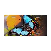 License Plate Metal Car Tag with 4 Holes Decorative Front License Plates for Cars Beauty Animal Butterfly Personalized Car Plate Novelty Vanity Tag 6 X 12 Inch