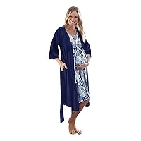 3 in 1 Maternity Labor Delivery Nursing Hospital Birthing Gown & Matching Robe