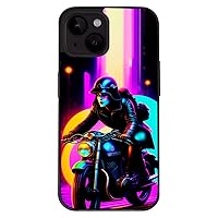 Woman Motorcycle Rider iPhone 14 Case - Presents for Motorcycle Lovers - Bright Phone Cases Multicolor