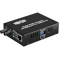 Network Copper RJ45 Ethernet to Fiber ST Duplex Multimode Extender Media Converter, 1310nm Wavelength, 10/100 Mbps, Extend up to 1.2 Miles / 2 Km, 2-Year Warranty (N784-001-ST)