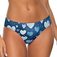 Heart Print Women's Underwear Soft Seamless Thongs T-Back Panties No Show Bikini Briefs
