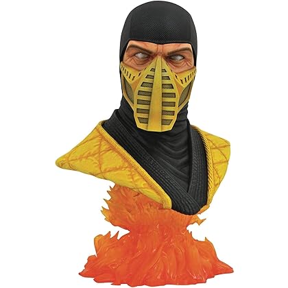 Diamond Select Toys Mortal Kombat 11: Scorpion Legends in 3-Dimensions 1:2 Scale Bust, Multicolor, 10 inches