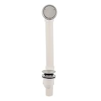 Westbrass D493244CHM-07 Bath Waste & Overflow Assembly with Patented Deep Soak Faceplate Cover and Tip-Toe Drain Plug-SCH. 40 PVC, 1-Pack, Satin Nickel