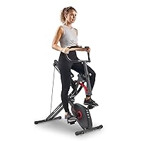Sunny Health & Fitness Row-N-Ride PRO, Full Body Combo Fitness Machine w/Resistance Bands, Easy Setup & Foldable for Rower, Glute & Leg Cardio Workout, Optional SunnyFit App Connection