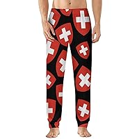 Coat of Arms of Switzerland. Men's Pajama Pants Soft Lounge Bottoms Lightweight Sleepwear Pants