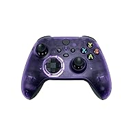 Clear Transparent Purple Custom Wireless Controller Compatible with Xbox Series X/S, Xbox One, Xbox One S and Windows 10