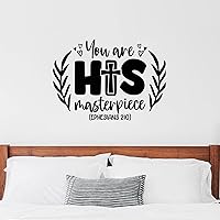 Bible Verses Serenity Prayer Christian Art Religious Quotes Wall Stickers for Teen Girls Bedroom Bible Verses You are His Masterpiece Wall Decor Stickers for Bedroom for Bedroom Living Room 22 Inch