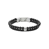 Fossil Men's Stainless Steel and Genuine Leather and/or Beaded Bracelet for Men