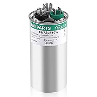 CBB65B 45+7.5 MFD 45/7.5 uF 370/440V A/C Capacitor Round Dual Run Capacitor Replace for 97F9895 Z97F995,for Heat Pump，Condenser Fan，Air Conditioner Capacitor，HVAC Capacitor-5 Years Warranty