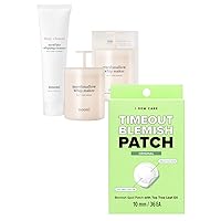 NOONI Facial Cleansing Tool - Marshmallow Whip Maker Daily Face Wash - Snowflake Whipping Cleanser + I Dew Care Hydrocolloid Acne Pimple Patch - Timeout Blemish Original Bundle