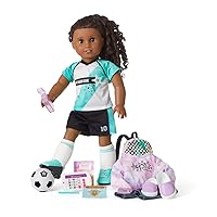 American Girl Truly Me 18-inch Doll 67 & School Day to Soccer Play Playset with Supplies, Uniform, and Ball, For Ages 6+