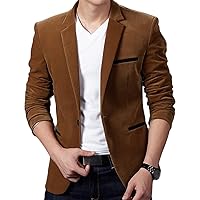 Men's Vintage One Button Blazer Lightweight Solid Casual Sport Coat Single Breasted Slim Fit Suit Jacket