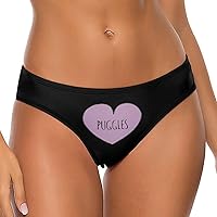 Puggle Love Women's Underwear Soft Seamless Thongs T-Back Panties No Show Bikini Briefs