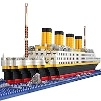 Titanic Ship Model Building Block Set, 3D Puzzle Sets DIY Educational Toys, Bricks Toy-with 1860Pcs Micro Mini Blocks, Ideal Gift for Kids & Adults
