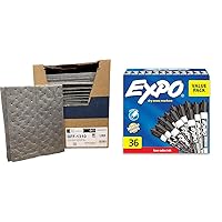 Spilfyter Evolution Sorbent Products XMBGPF1310 Polypropylene Extra Heavy Absorbent Pad & Expo Low Odor Dry Erase Markers, Chisel Tip, Black, 36 Count