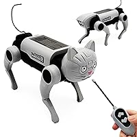 Tipmant Electric Remote Control Robot Dog RC Mechanical Animal Vehicle Electronic Pets, DIY Installation, Dog Cat 2 Heads, Kids Birthday Gifts