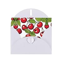 lovely sweet red cherry 3 Pearl Paper Greeting Card - Fashionable and Elegant Christmas Card, Birthday Card, Anniversary Card