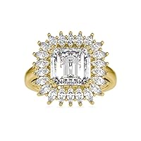 VVS Wedding Ring Studded with 0.95 Ct Marquise Natural & 3.87 Ct Cushion Moissanite Diamond in 18k White/Yellow/Rose Gold Bridal Ring for Women | Moissanite Wedding Ring for Her (IJ-SI, G-VS2)