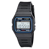 Casio F91W-1 Casual Sport Watch, Black, Strap.