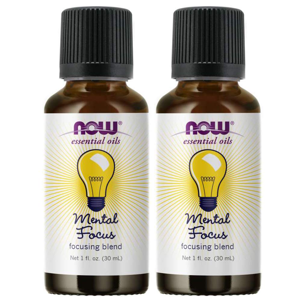 NOW Foods Mental Focus Oil Blend, 1 Fluid Ounce (2 Pack)