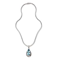 NOVICA Handmade Blue Topaz Pendant Necklace Artisan Jewelry .925 Sterling silver Indonesia Placid Serenity Birthstone 'Azure Teardrop'