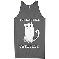 Threadrock Men's Purranormal Cativity Ghost Cat Tank Top
