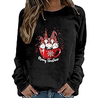 Womens Christmas Pullover Sweater Snowflakes Tunic Tops Long Sleeve Sweater Fun and Cute Sweaters Tunic Tops