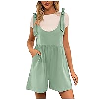 Womens Casual Jumpsuits Sleeveless Summer Rompers Loose Fit Overalls Holiday Vacation Hiking Outfits