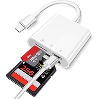 [Apple MFi Certified] Lightning to SD/Micro Card Reader for iPhone/iPad, 3 in 1 Memory Card Reader Adapter with Charging Port, Trail Game Camera SD Card Reader Viewer, No App Required Plug and Play