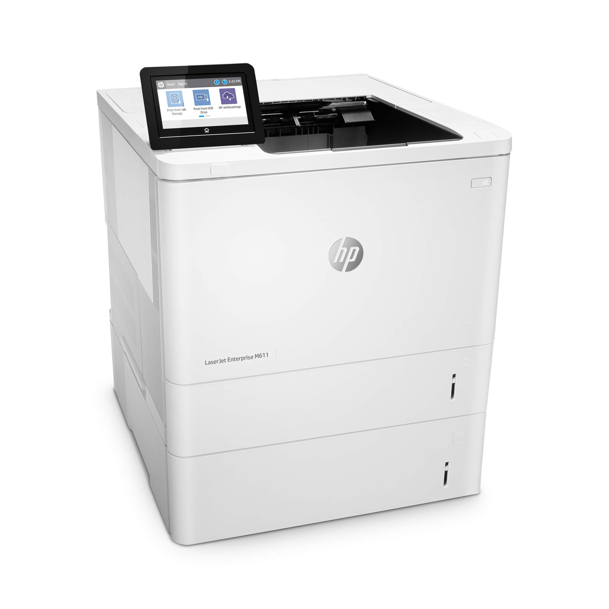 HP LaserJet Enterprise M611x Black and White Printer with built-in Ethernet, 2-sided printing & extra paper tray (7PS85A) White