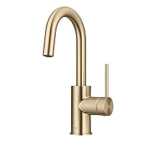 KRAUS Oletto Single Handle Kitchen Bar Faucet with QuickDock Top Mount Installation Assembly in Spot Free Antique Champagne Bronze, KPF-2600SFACB,12 1/2 Inch