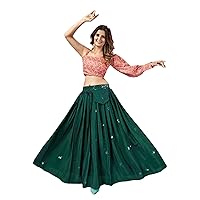 Festival & party Art Silk Printed fancy Dandiya Night Skirt Top set for Girls 8437