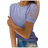 RMXEi Womens Lace Hollow Out Tops Fall Cold Shoulder Shirts Long Sleeve Crewneck Blouses Casual Loose