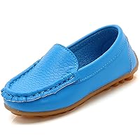 WUIWUIYU Boy's Girl's Slip-on Loafers Flats Oxford Shoes Solid Color Mocassins House Shoes