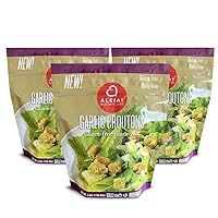 ALEIA'S BEST. TASTE. EVER. Garlic Croutons - 5.5 oz / 3 Pack - Seasoned Croutons for Salads and Soups, Gluten-free, Dairy-free, Soy-free, Low Sodium, No MSG, No Preservatives, Kosher