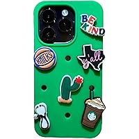 Charm Phone Case fits iPhone, Custom Phone Case, Silicone Slim Light Full Body Protective Cover, Wireless Soft TPU Case Protector (Green, iPhone 12/12 Pro)