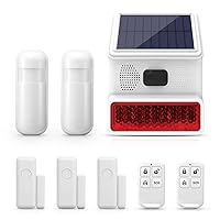 Home System Indoor/Outdoor Weather-Proof Siren 14PACKS, Outdoor Solar Siren with Door/Window Sensor for Farm Barn Villa Yard Garden