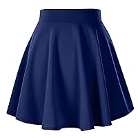 Teen Girls Pleated Mini Skirt School Uniform a-line Skirts Trendy high Waisted Slim fit Solid Flared Skirts for Women