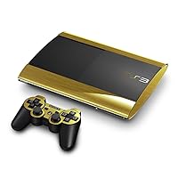 Brushed Gold Metal - Air Release Vinyl Decal Faceplate Mod Skin Kit for Sony PlayStation 3 Super Slim Console by System Skins
