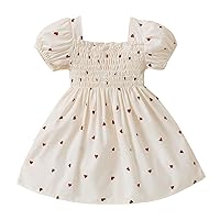 Infant Newborn Toddler Baby Girls Short Bubble Sleeve Print Princess Dress Outfits Clothes Summer Dresses Large