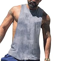 Mens Drop Armhole Tank Top for Workout Bodybuilding Sleeveless Muscle Shirts