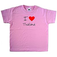 I Love Heart Thailand Pink Kids T-Shirt