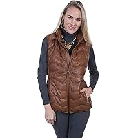 Scully Western Vest Womens Horizontal Ribbed Zip Stand Collar F0_L621