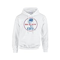 Ford Mustang Shelby Cobra Hooded Sweatshirt Blue and Red Hoodie Hood Racing Performance Tough Muscle Car Design Black