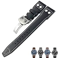 For IWC PILOT Mark PORTUGIESER PORTOFINO WatchBands 20mm 21mm 22mm Leather Watch Strap Black Brown Watch Band For Men Bracelet