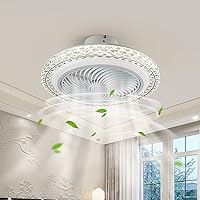 Ceiling Fans, Modern Ceiling Fan with Lighting Remote Ceiling Fan Lights for Living Room Ceiling Fan with Led Light Ceiling Fan Lighting Fan Light Fan Light Ceiling Bedroom/White