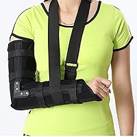 Arm Sling Elbow Shoulder Padded Support Brace Humerus Splint Immobilize Stabilize The Injured Aid Unisex,Black,S