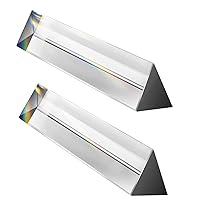 2 Pack 6-inch Crystal Optical Glass Triangular Prism for Photography, Kids, Science, Teaching Light Spectrum, Physics and Taking Photos Pictures (Set of 2, 150mm)