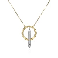 Vince Camuto Two Tone Long Necklace with Circle Pendant