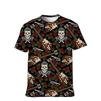 Novelty-Tshirt Mens Graphic-Tee Funny-Novelty Casual Short-Sleeve Vintage Skull Hip-Hop Top Classic Vintage Teenager Fashion